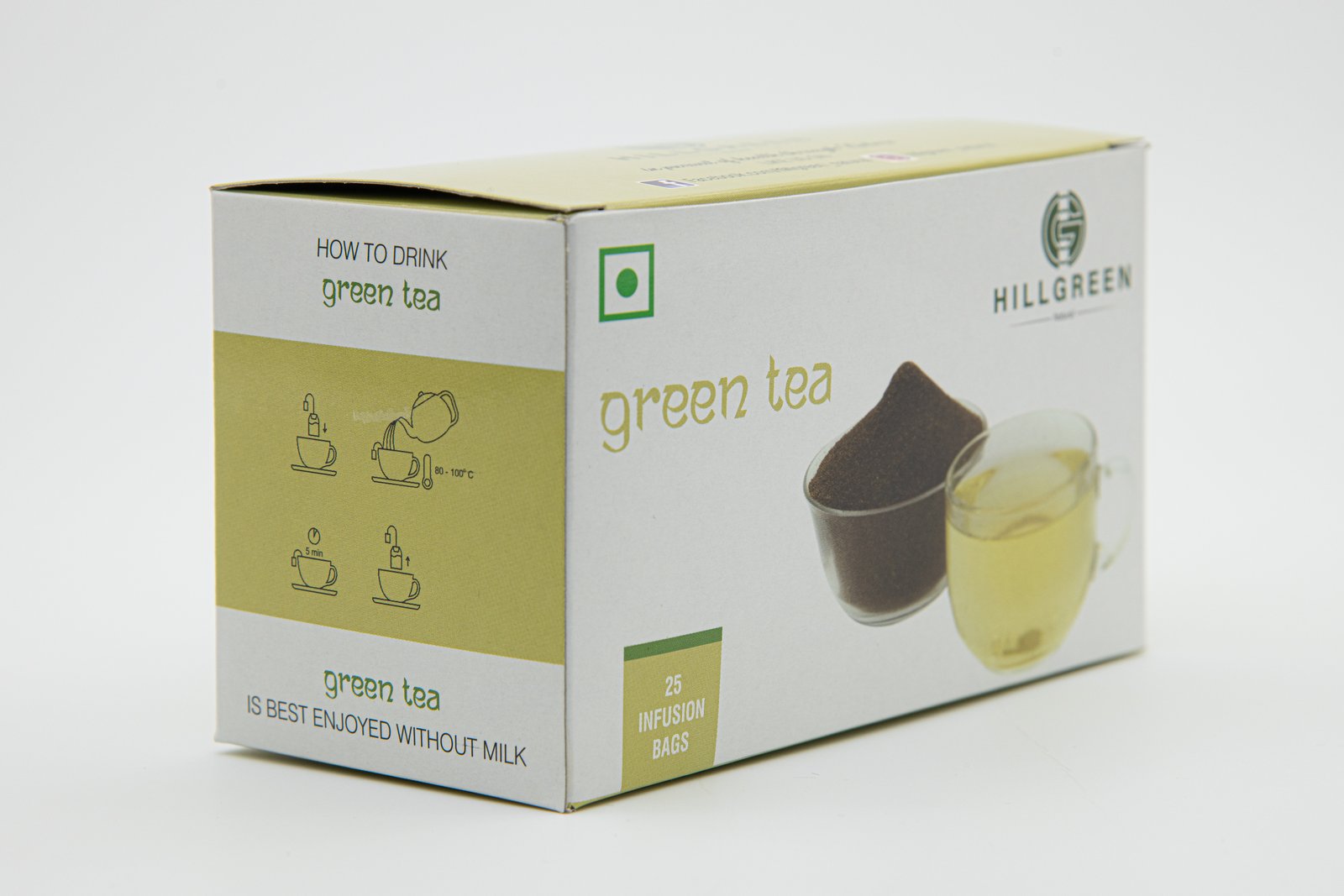 Green Tea bags (25 tea bags) - Hillgreen Natural